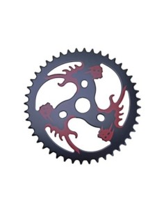 Steel Chainring Red/Skull 1/2 X 1/8 44t Black.